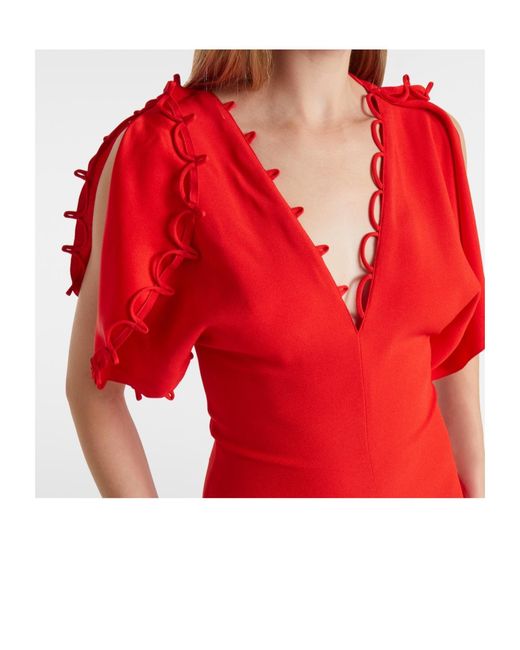 Victoria Beckham Red Asymmetric Draped Maxi Dress