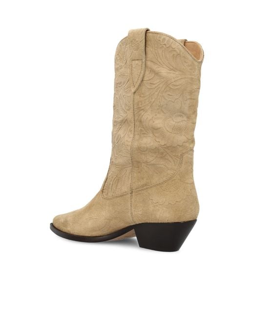 Isabel Marant Natural Chunky Heeled Ankle Boots