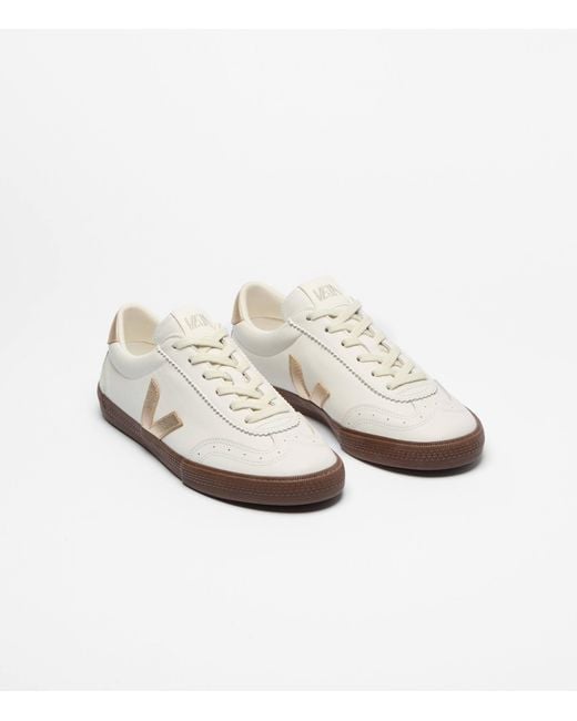 Veja White Logo Patch Lace-Up Sneakers