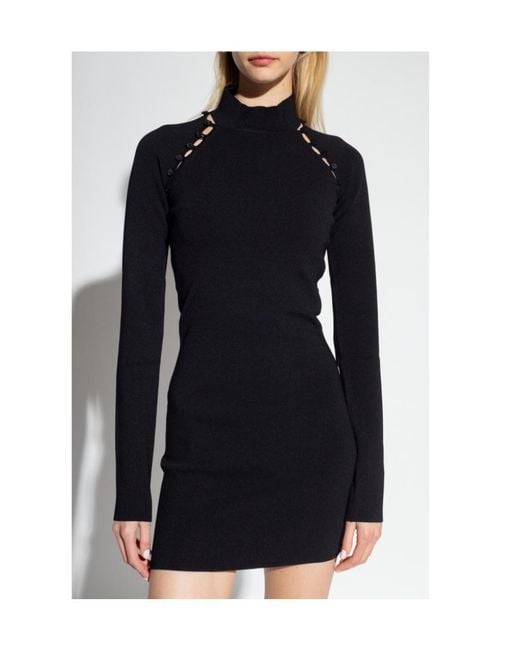 Nanushka Blue Ilona High-Neck Cut-Out Mini Dress