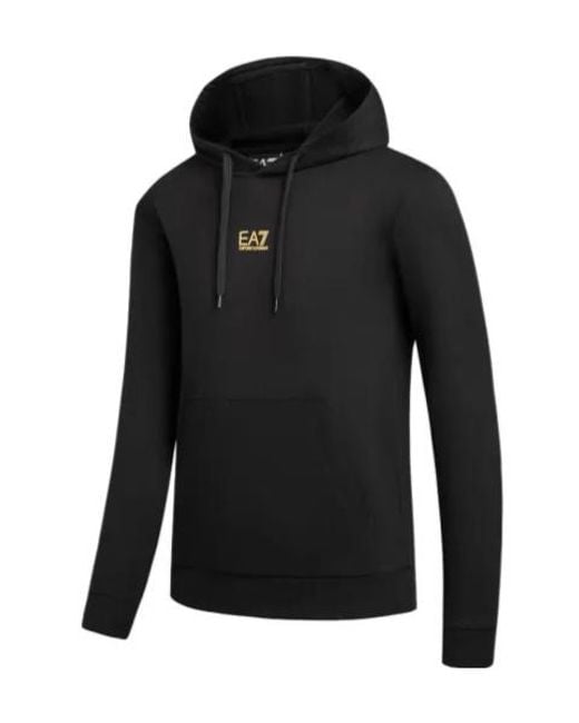 EA7 Black Core Identity Drawstring Hoodie for men
