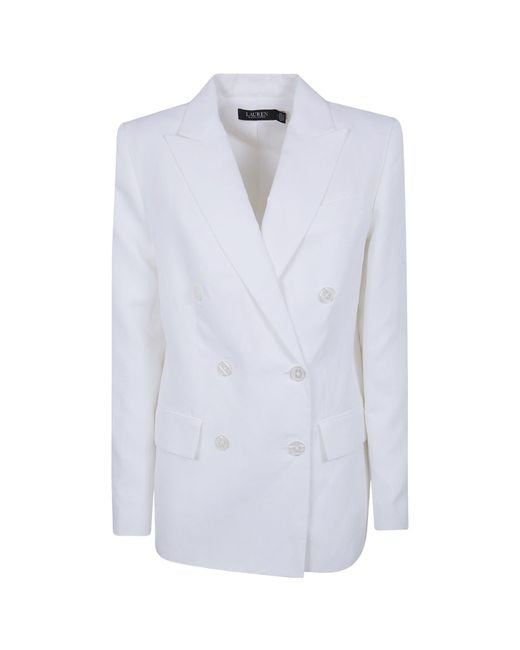Ralph Lauren White Lauren Double Breasted Tailored Jacket