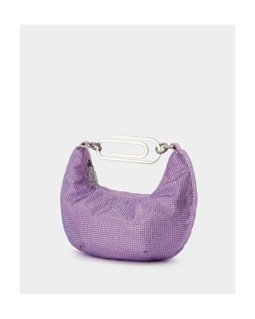 Off-White c/o Virgil Abloh Purple Paperclip Hobo Strass 20 Tote Bag