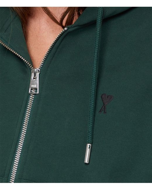 AMI Green Long-Sleeve Hooded Sweatshirt