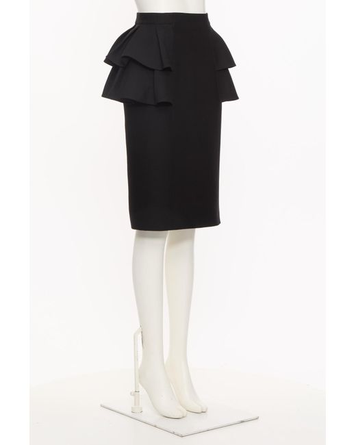 Valentino Black High-Waisted Ruffled Skirt