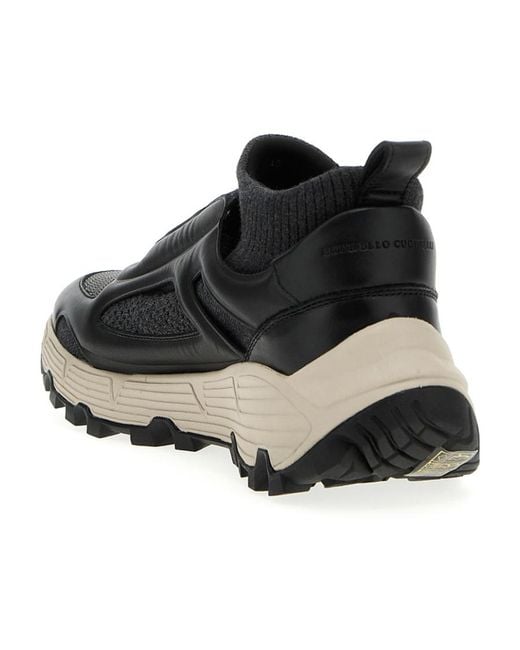 Brunello Cucinelli Black Monili Sock-Style Sneakers