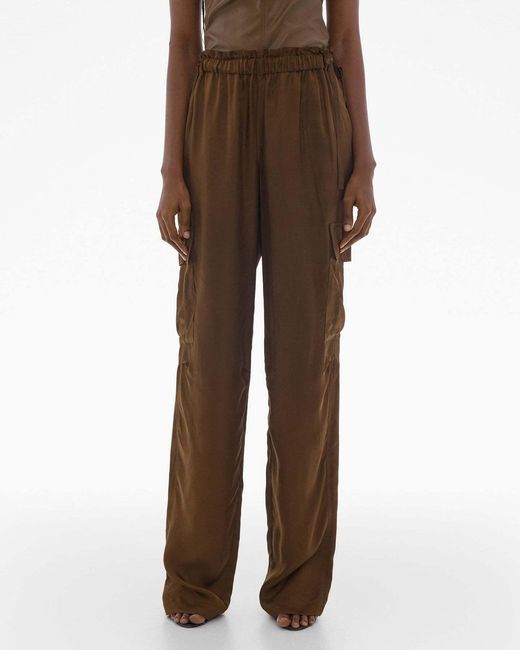 Helmut Lang Brown Pull-On Wide-Leg Cargo Pants