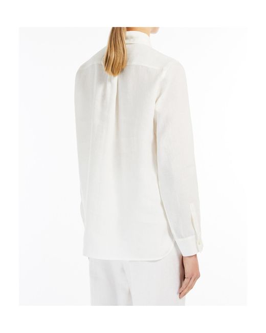 Max Mara White Collared Long-Sleeve Shirt