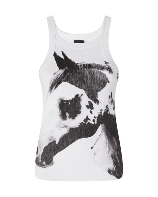 Pinko White Curly Tank Top