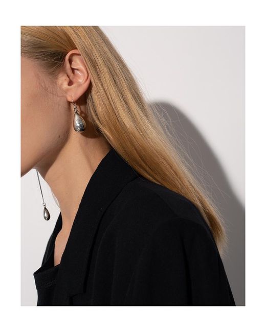 Ann Demeulemeester White Judith Teardrop Mismatched Earrings