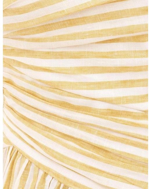 Zimmermann Metallic Cascadian Stripe-Pattern Midi Dress