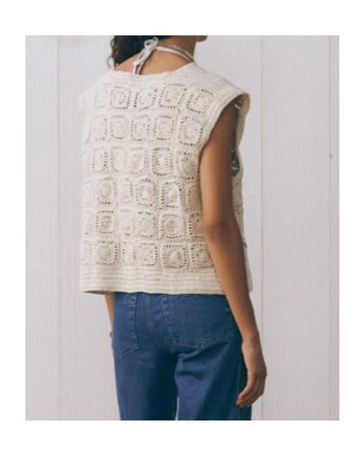 Maison Labiche White Piver Crochet Embroidered Gilet