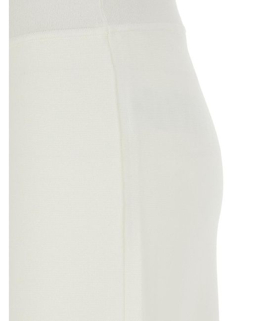 P.A.R.O.S.H. White Wide-Leg Casual Pants