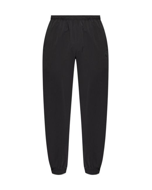 Moncler Black Logo Patch Tapered-Leg Trousers for men