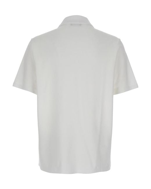 Balmain White Coin-Printed Polo Shirt for men