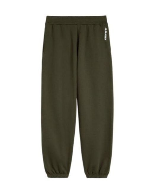 Jil Sander Green Cotton Terry Sweatpants for men