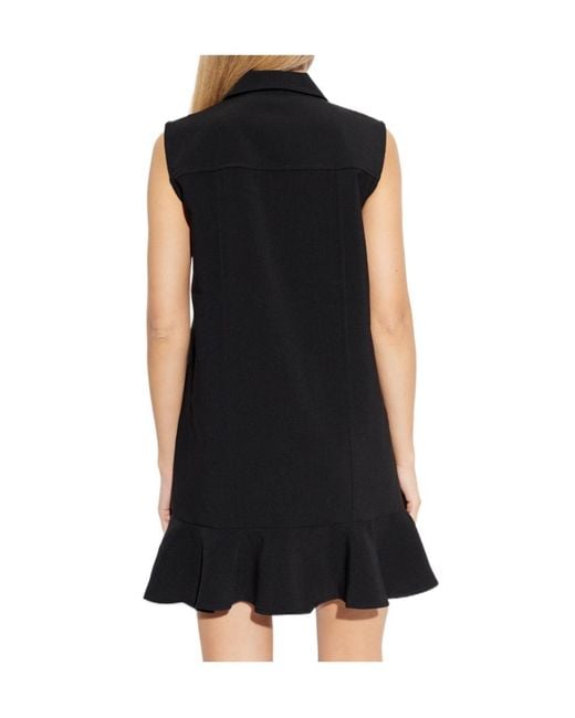 Ganni Black Twill Suiting Mini Dress