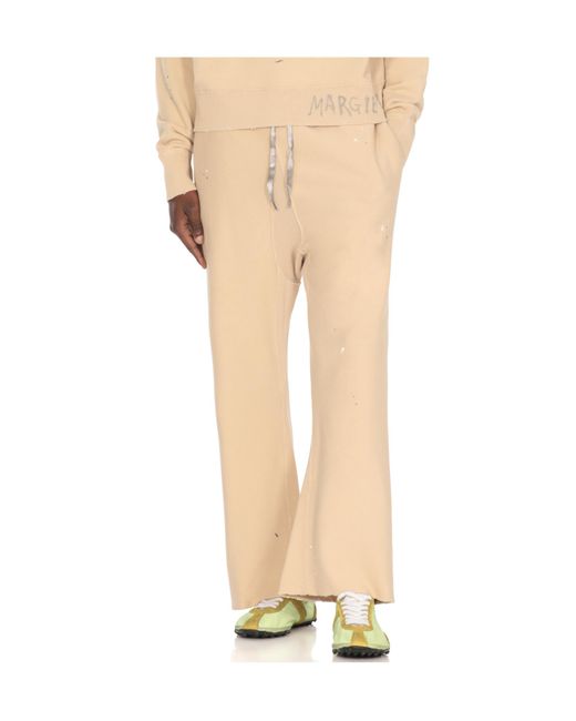 Maison Margiela Natural Drawstring-Waist Cropped Trousers for men