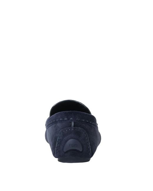 Fendi Blue Suede Drivers for men