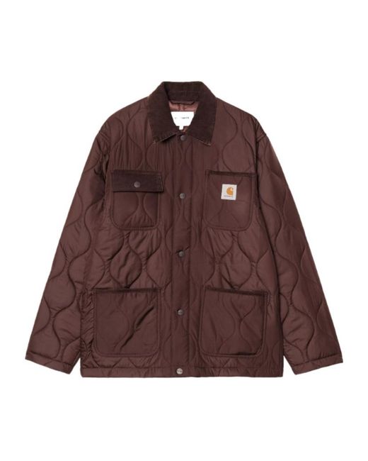 Carhartt Brown Quilted Corduroy-Collar Jacket for men