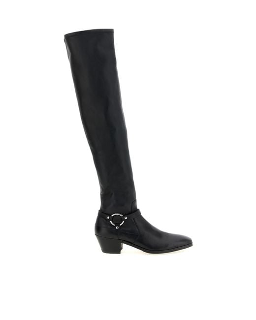 Tom Ford Black Almond-Toe Tall Boots