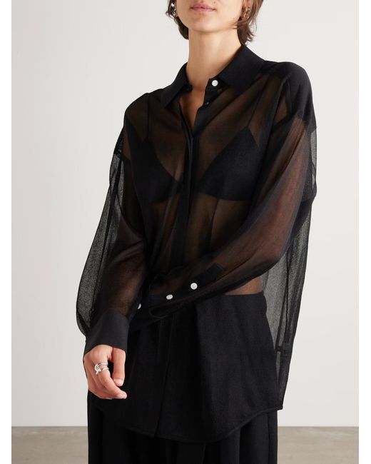 Proenza Schouler Black Smithson Long-Sleeved Shirt