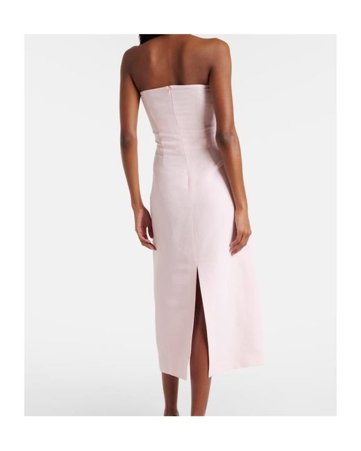 Magda Butrym Pink Silk Bustier Dress