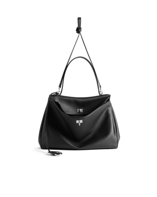 Balenciaga Black Rodeo Handbag Large Grained Calfskin