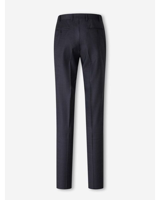 Canali Blue Long-Sleeved Suit Jacket And Trousers Two-Piece Set for men