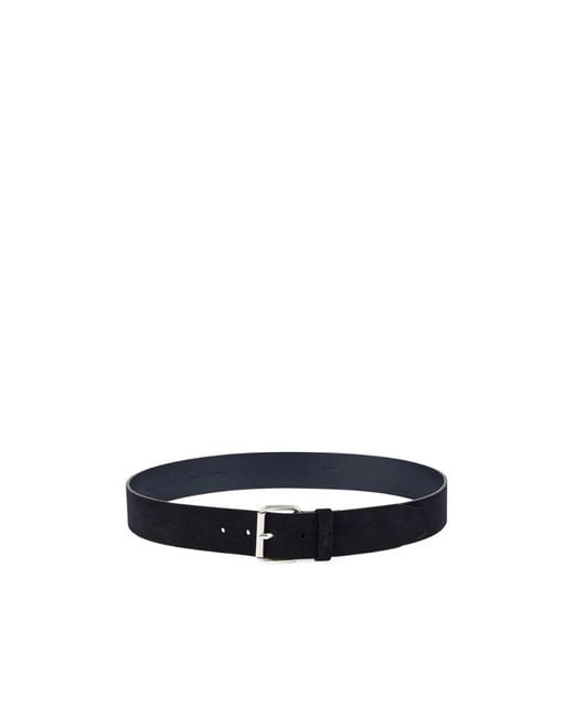 Boss White Buckle Suede Belt for men