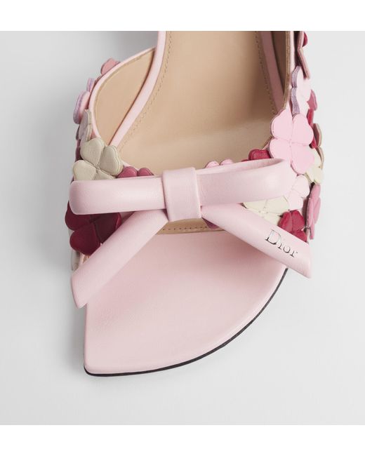 Dior Pink Bow Heeled Slingback Sandal