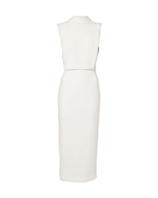 Roland Mouret White Cady Midi Dress