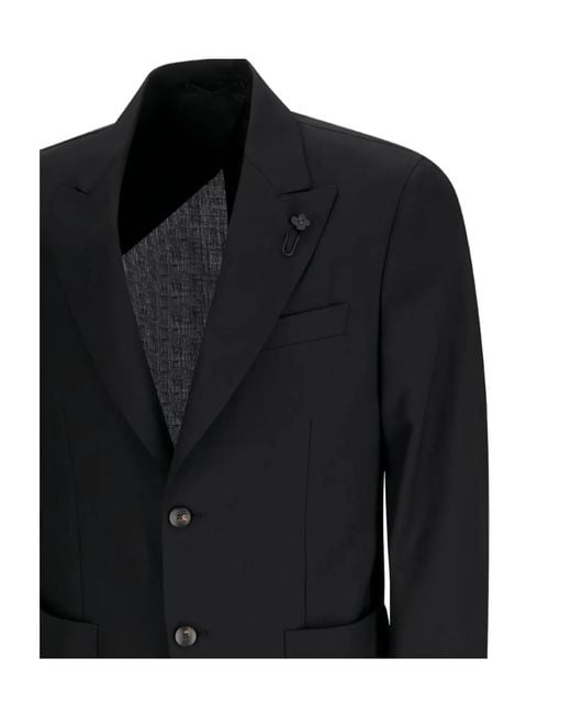 Lardini Black Patch-Pocket Blazer for men