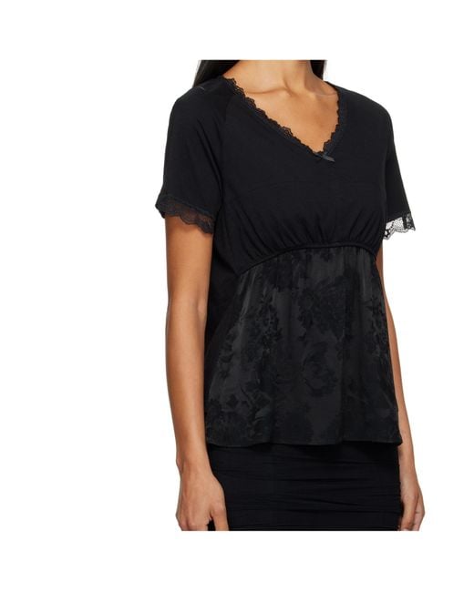 MM6 by Maison Margiela Black Laced Top