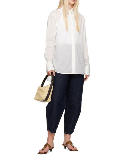 Totême White Totême Long-Sleeved Buttoned Shirt
