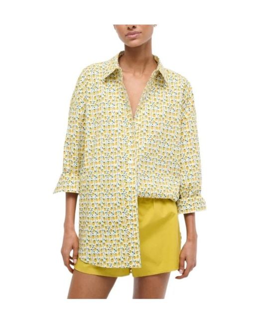 Staud Yellow Polo-Collar Shirt
