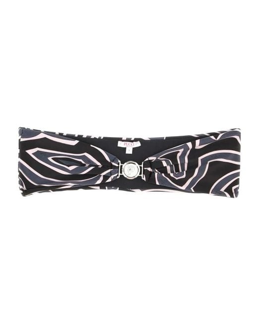 Emilio Pucci Black Pucci Maze Printed Strapless Bikini Top