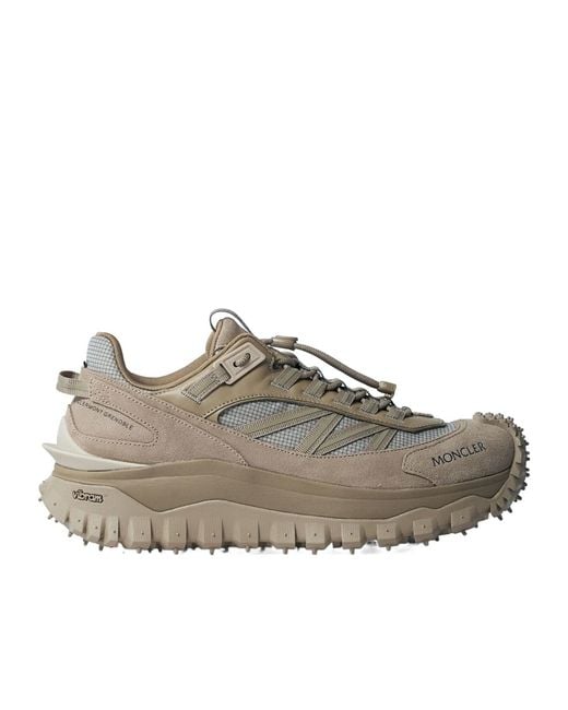 Moncler Gray Mesh Panelled Trailgrip Sneakers for men