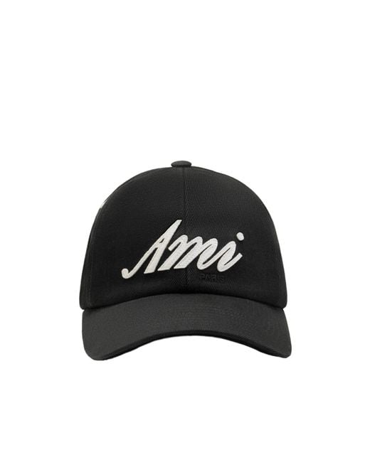 AMI Black Ami Logo Baseball Hat for men