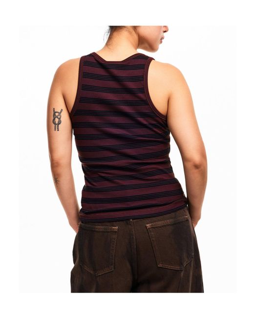 Ganni Purple Minimalist Cotton Tank Top