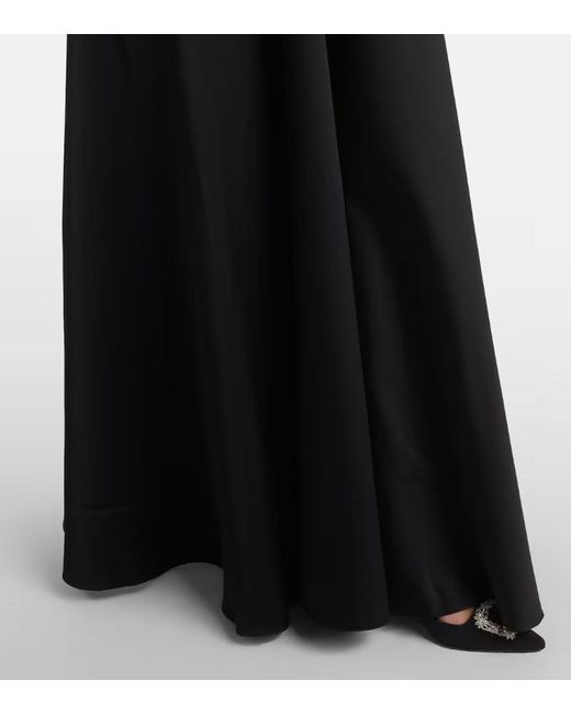 Roland Mouret Black Pleated Taffeta Corset Gown