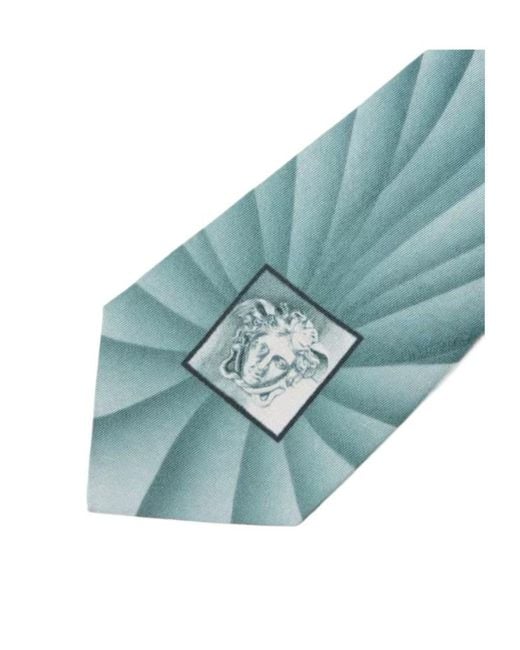 Versace Blue Medusa Motif Tie for men