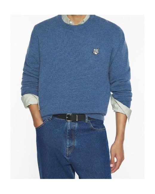 Maison Kitsuné Blue Maison Kitsuné Fox Head Comfort Jumper for men