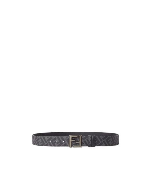 Fendi White Ff Squared Reversible Belt for men