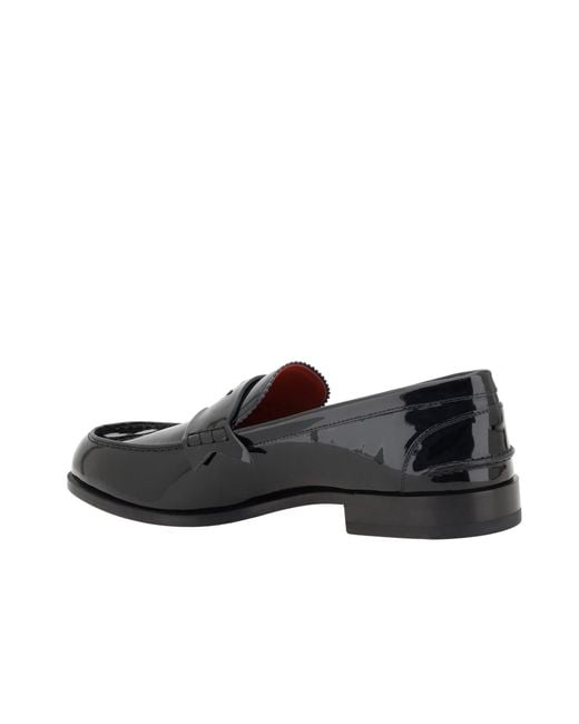 Christian Louboutin Black Embellished Plaque Round-Toe Loafers for men