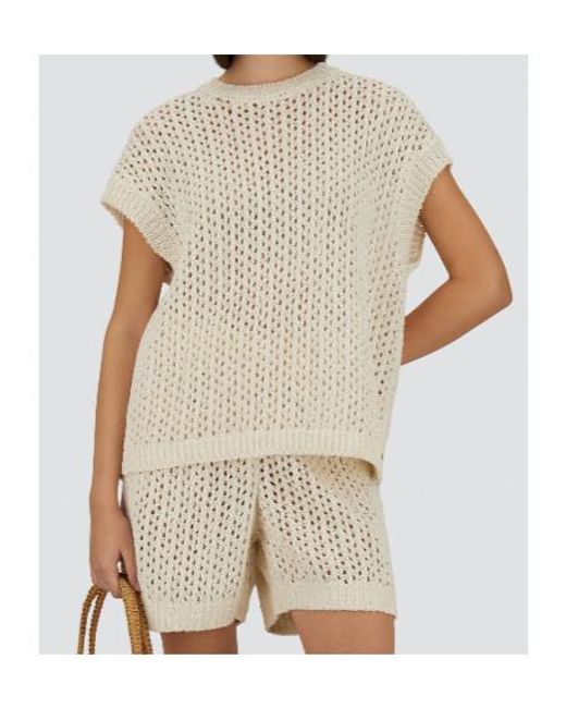 Herno White Open-Stitch Knitted Top