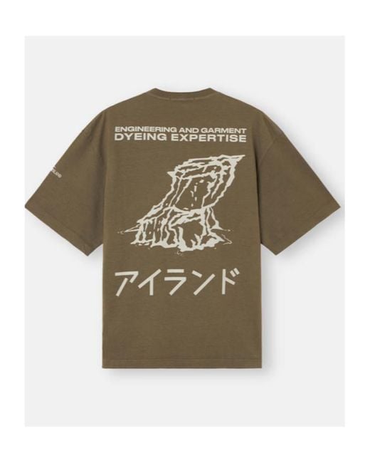 Stone Island Green Graphic Printed Crewneck T-Shirt for men