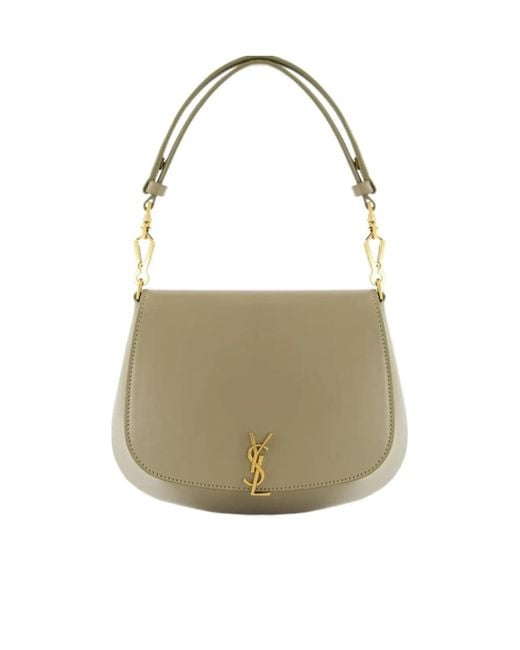 Saint Laurent White Mini Voltaire Leather Shoulder Bag