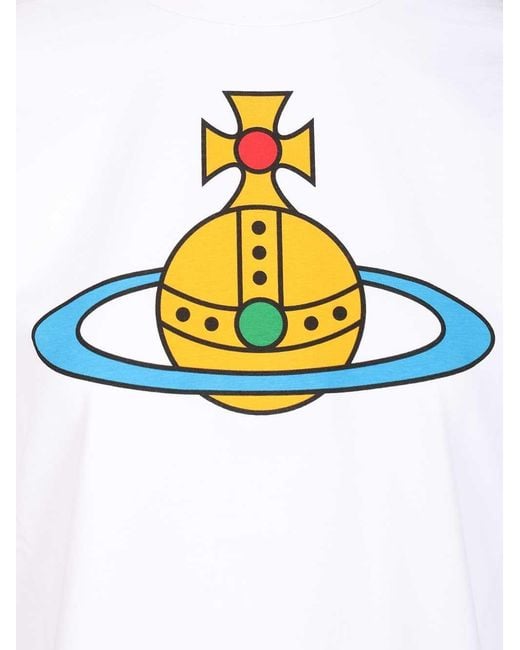 Vivienne Westwood White Oversized Orb T-Shirt for men