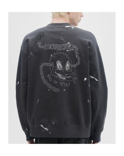 DOMREBEL Gray Round-Neck Sweater for men